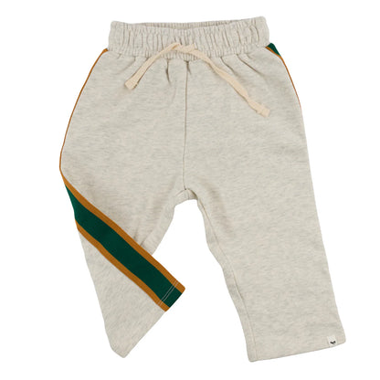 Oatmeal "SPORTY" Striped Sleeve Boxy w/Striped Jogger Set