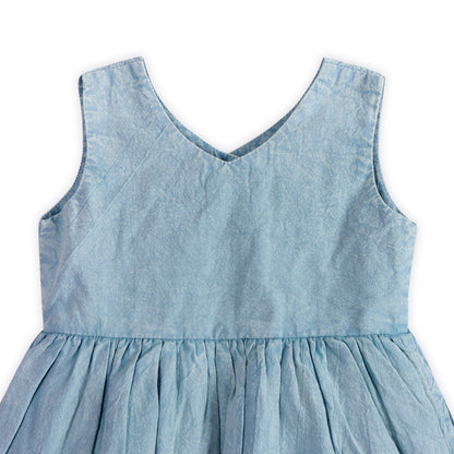 River Soft Denim Washed Baby Dress And Bloomer