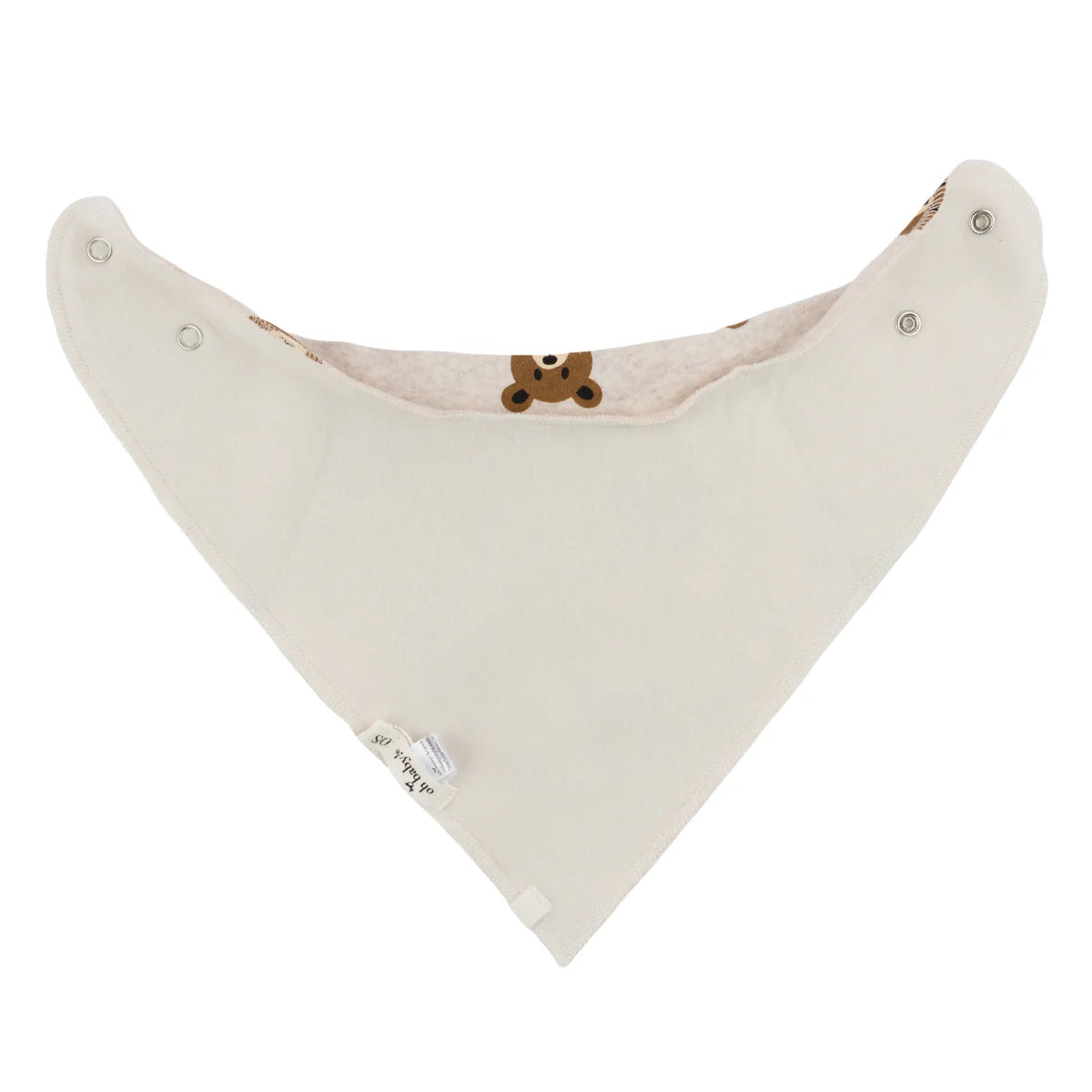 Teddy Bear Face Baby Rib Bandana Bib-Malt