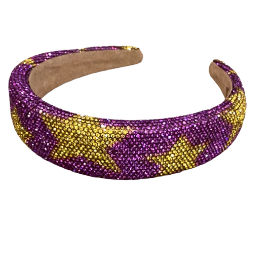 Purple with Yellow Star Crystallized Headband