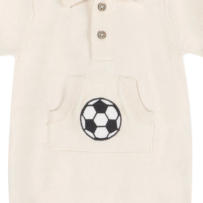 Soccer Applique Baby Knit Romper