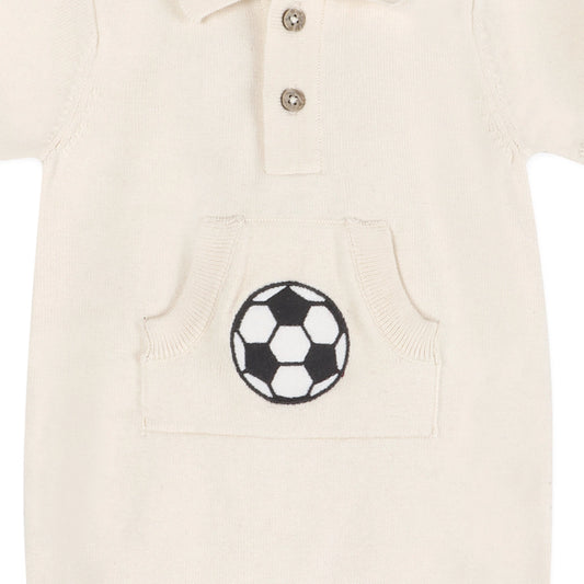 Soccer Applique Baby Knit Romper