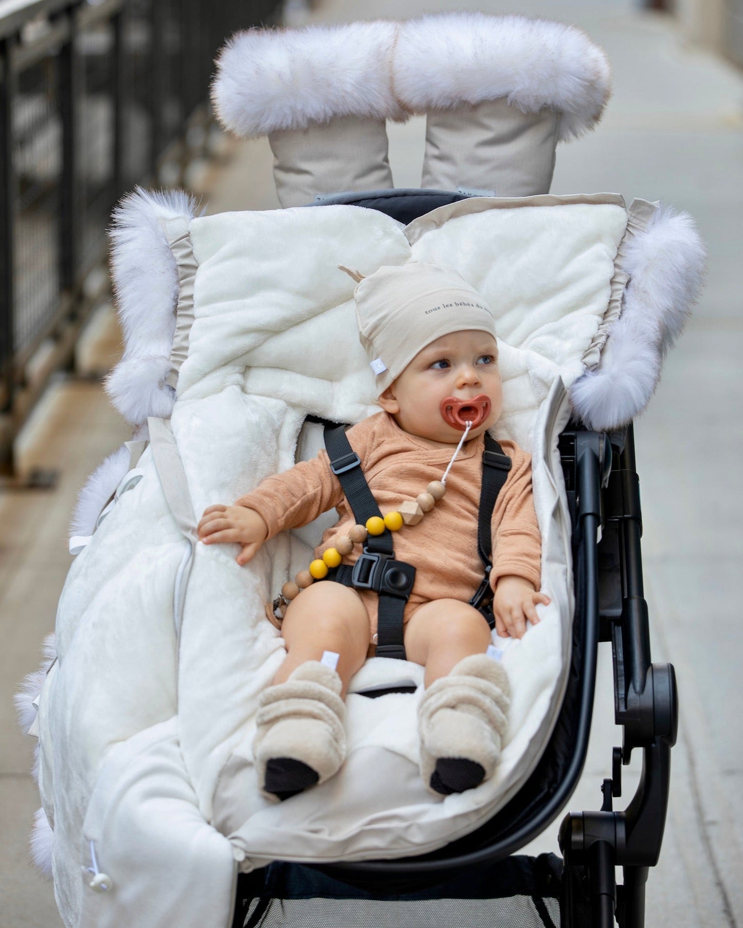 Plush Baby Bootie Slippers - Sand