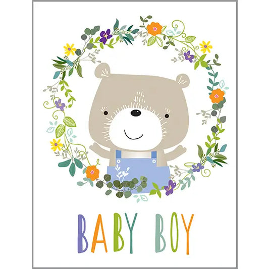 Baby Greeting Card - Baby Boy Bear