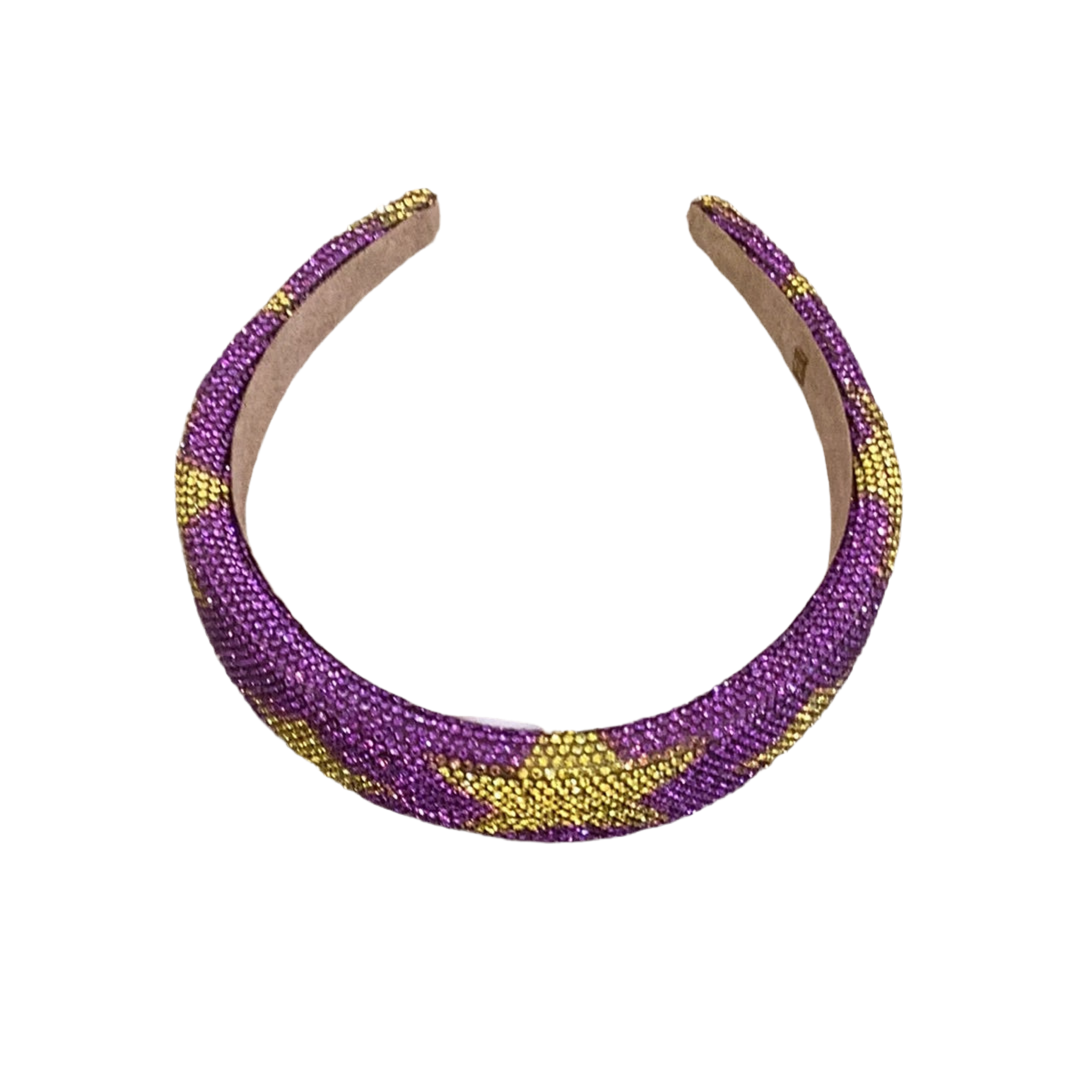 Purple with Yellow Star Crystallized Headband