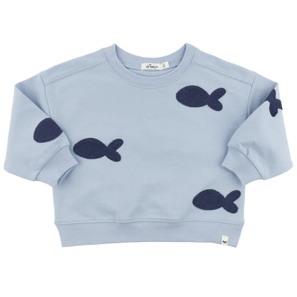 Charlie Sweatshirt Fish- Periwinkle