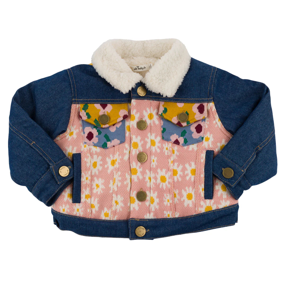 Quilted Heart Denim Jacket w/Cream Snowdrift