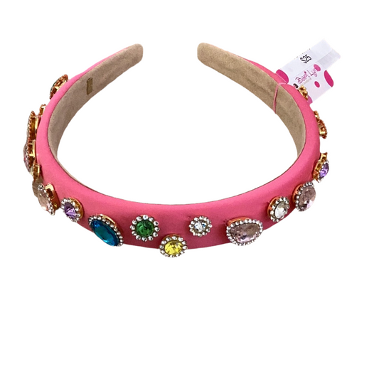 Hot Pink Satin Thin Jewel Headband
