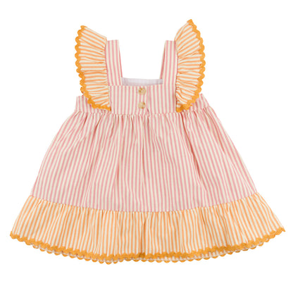 Cabana Amelia Ruffle Sleeve Dress- Faded Pink