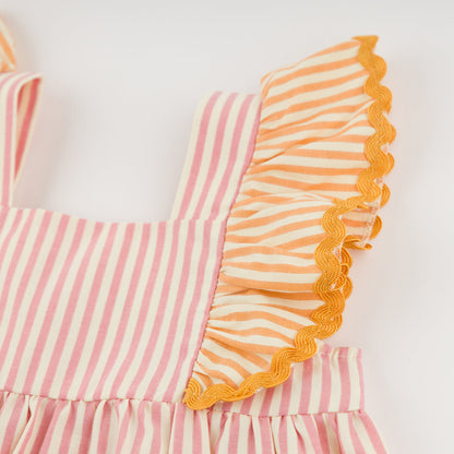 Cabana Amelia Ruffle Sleeve Dress- Faded Pink