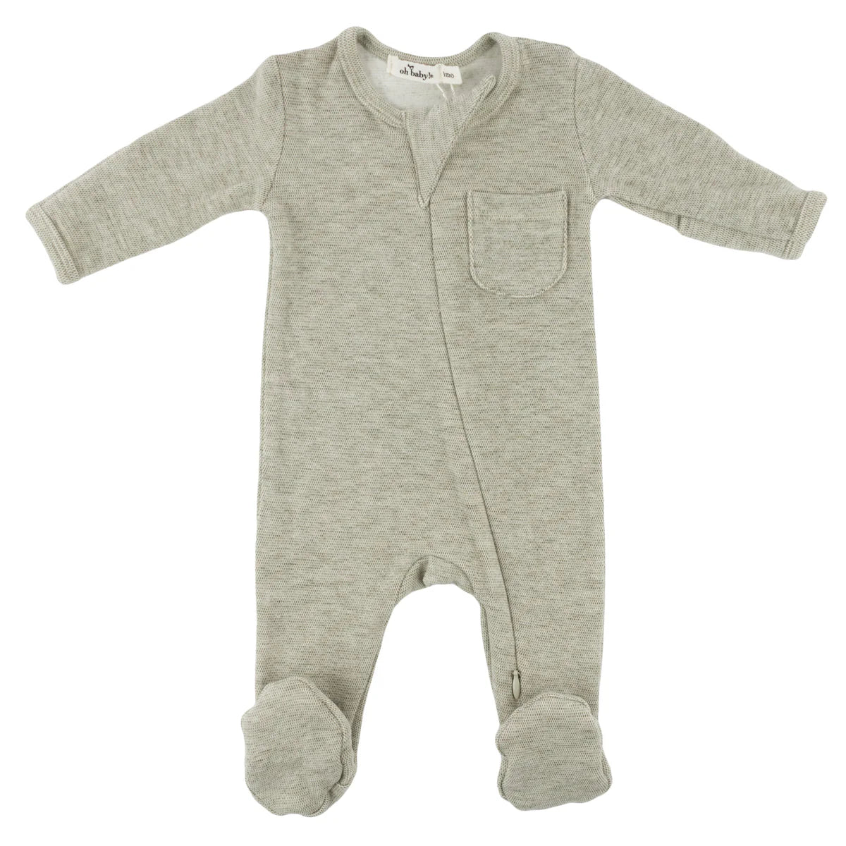 Spruce Mini Honeycomb Zipper Footie with Pocket