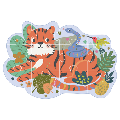 12-Piece Shaped Puzzle - Jungle