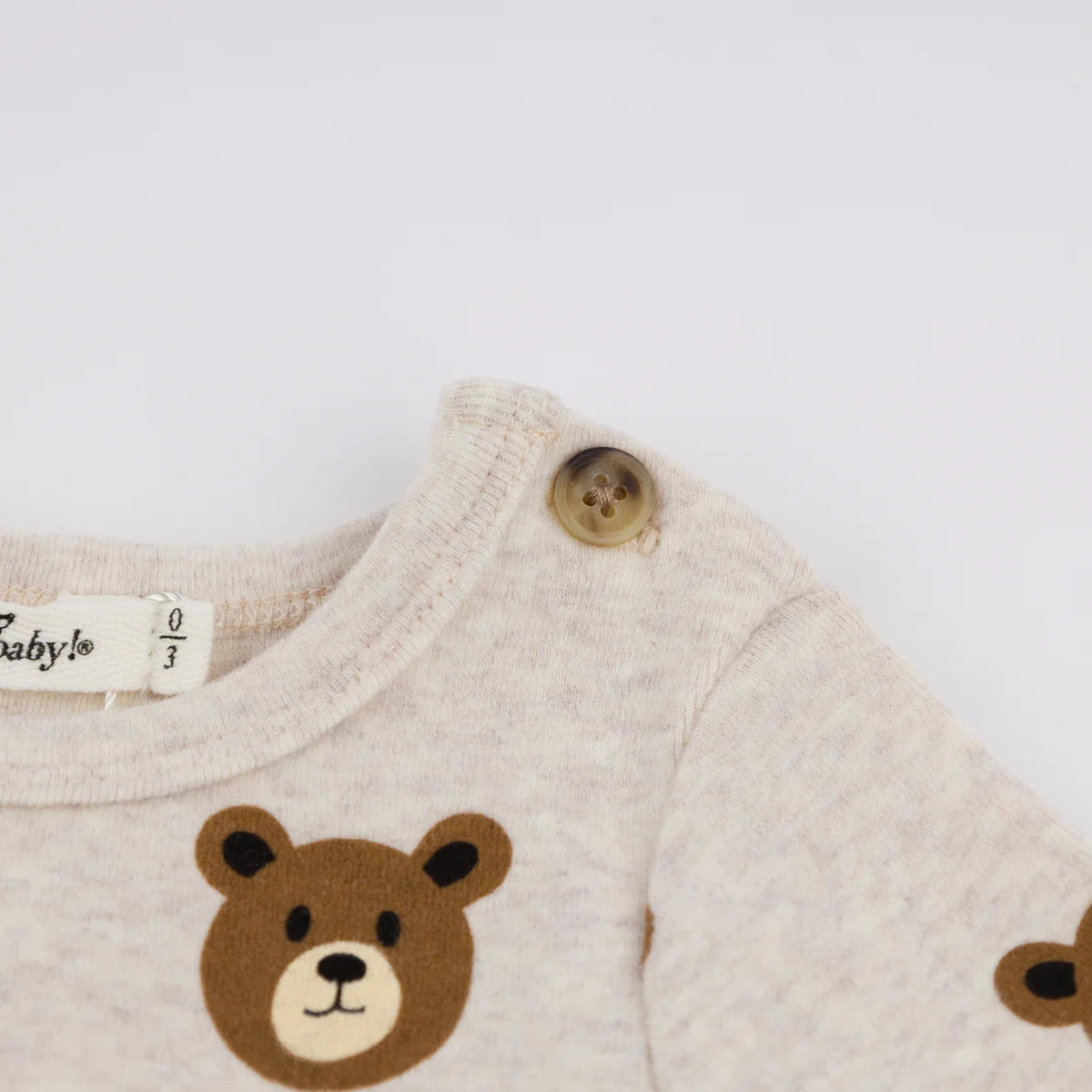 Malt Teddy Bear Face Print Pocket Onesie