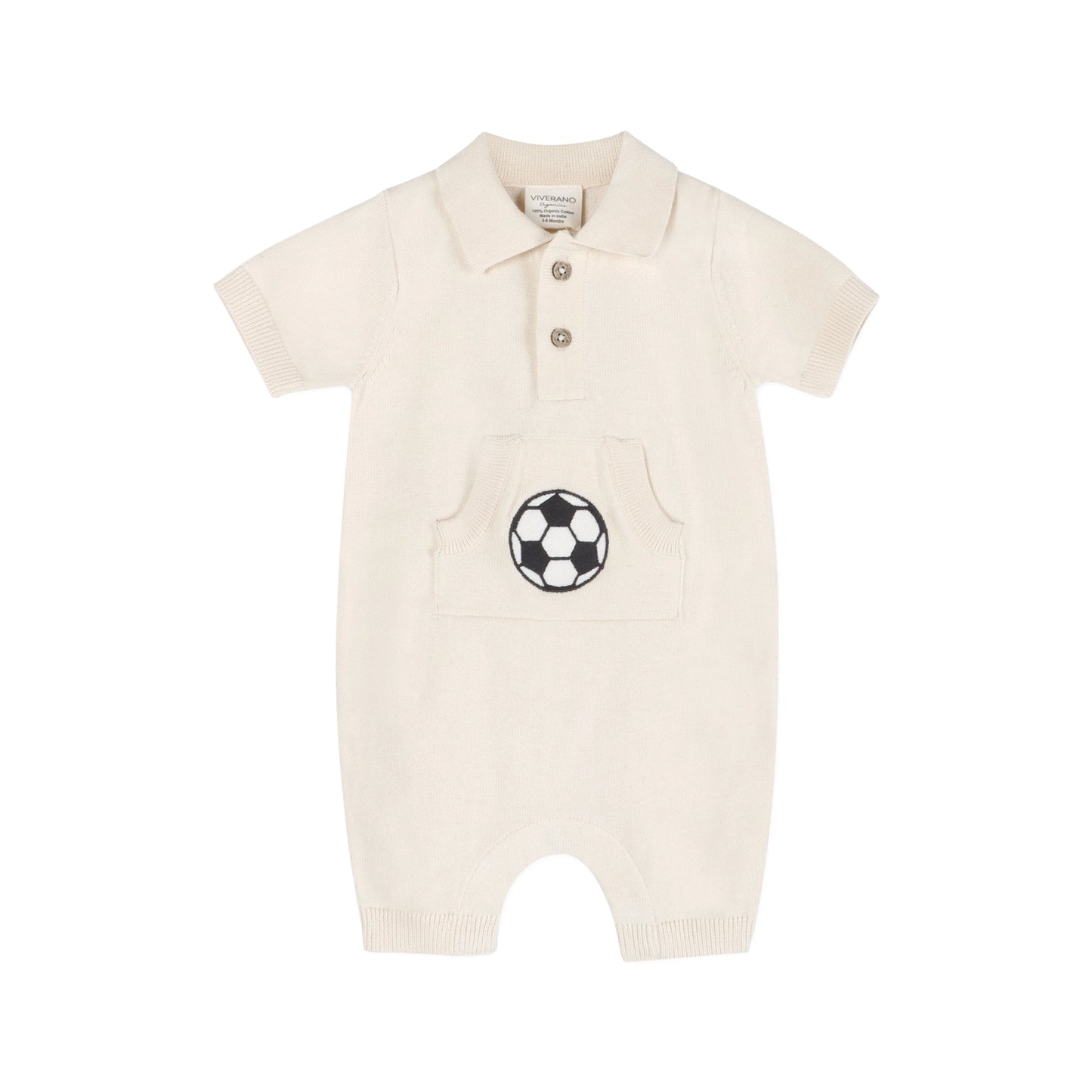 Soccer Applique Baby Knit Romper