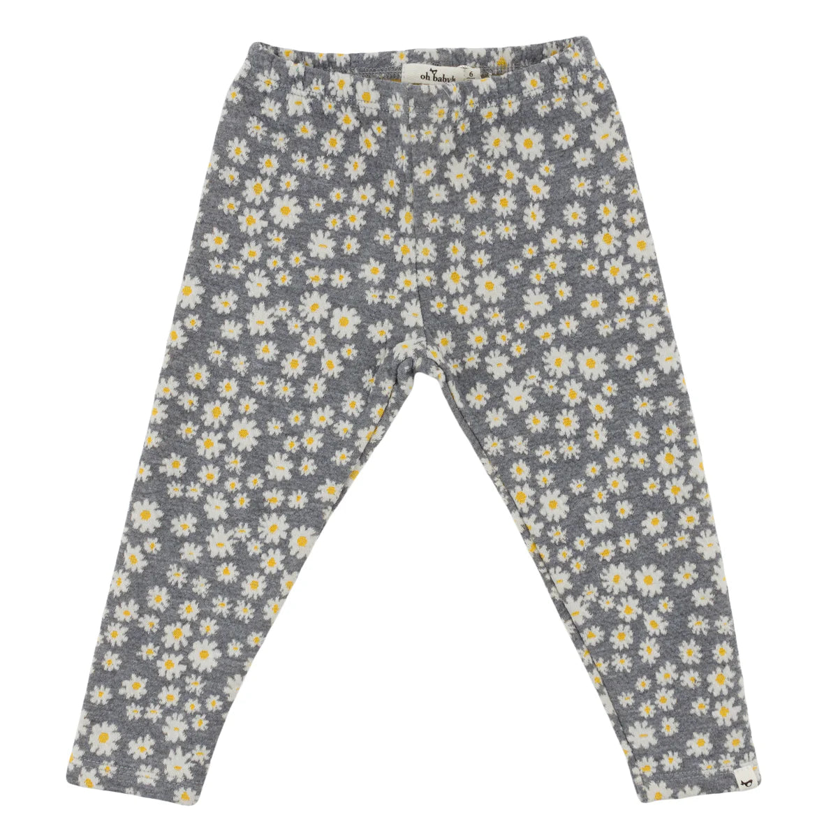 Heather Gray Pucker Mini Daisies Legging