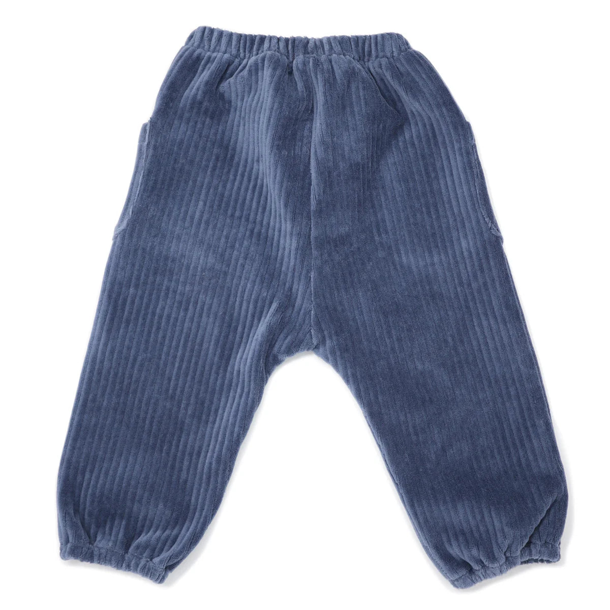 Dusty Blue Side Pocket Cord Pant Gathered Ankle