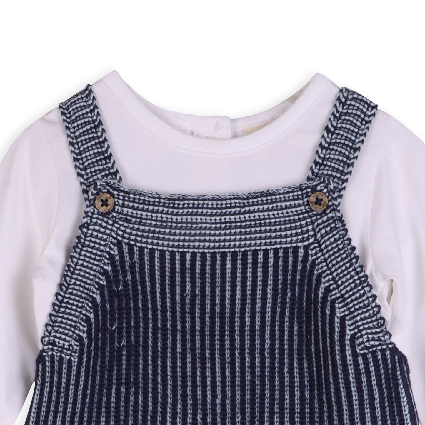 Denim Blue Rib Knit Baby Overall Set