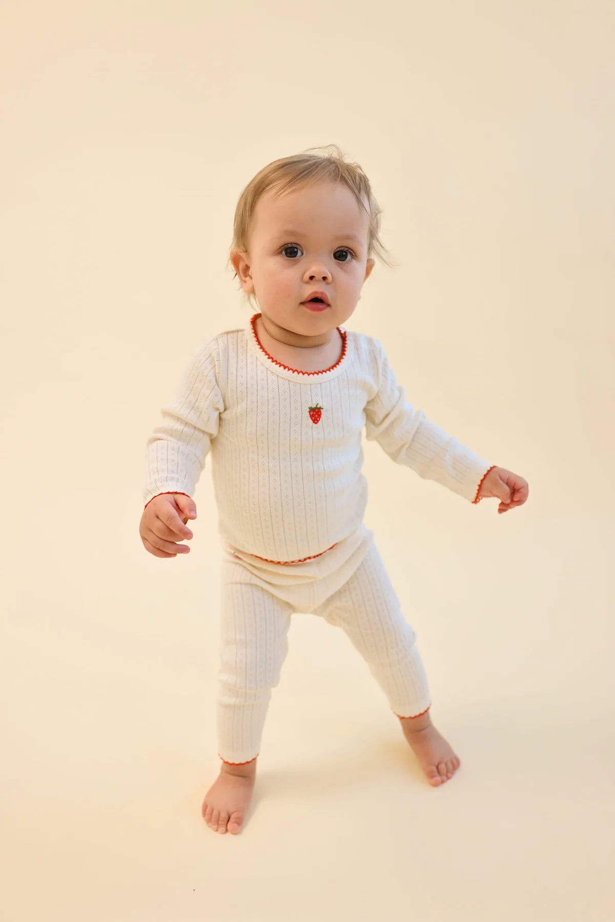 Flora Pointelle Leggings Gentle Cream