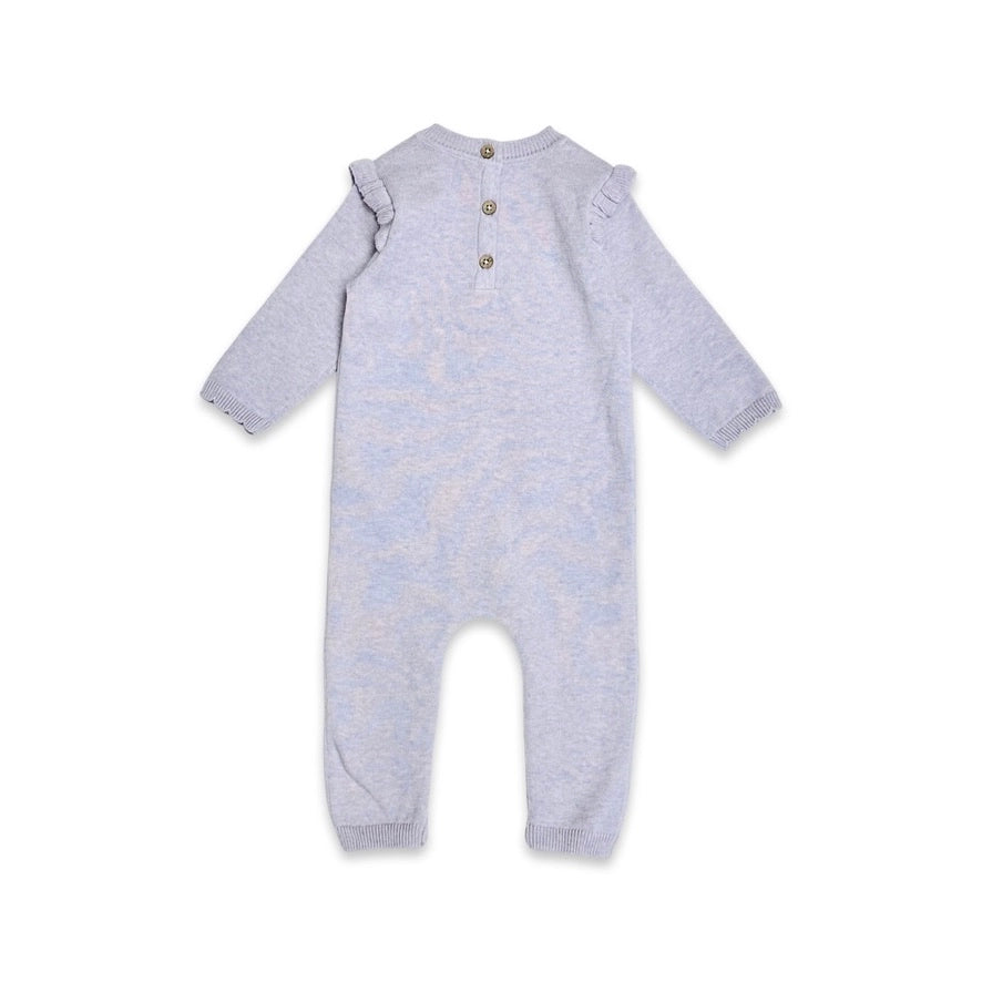 Lilac Hearts Jacquard Knit Baby Jumpsuit