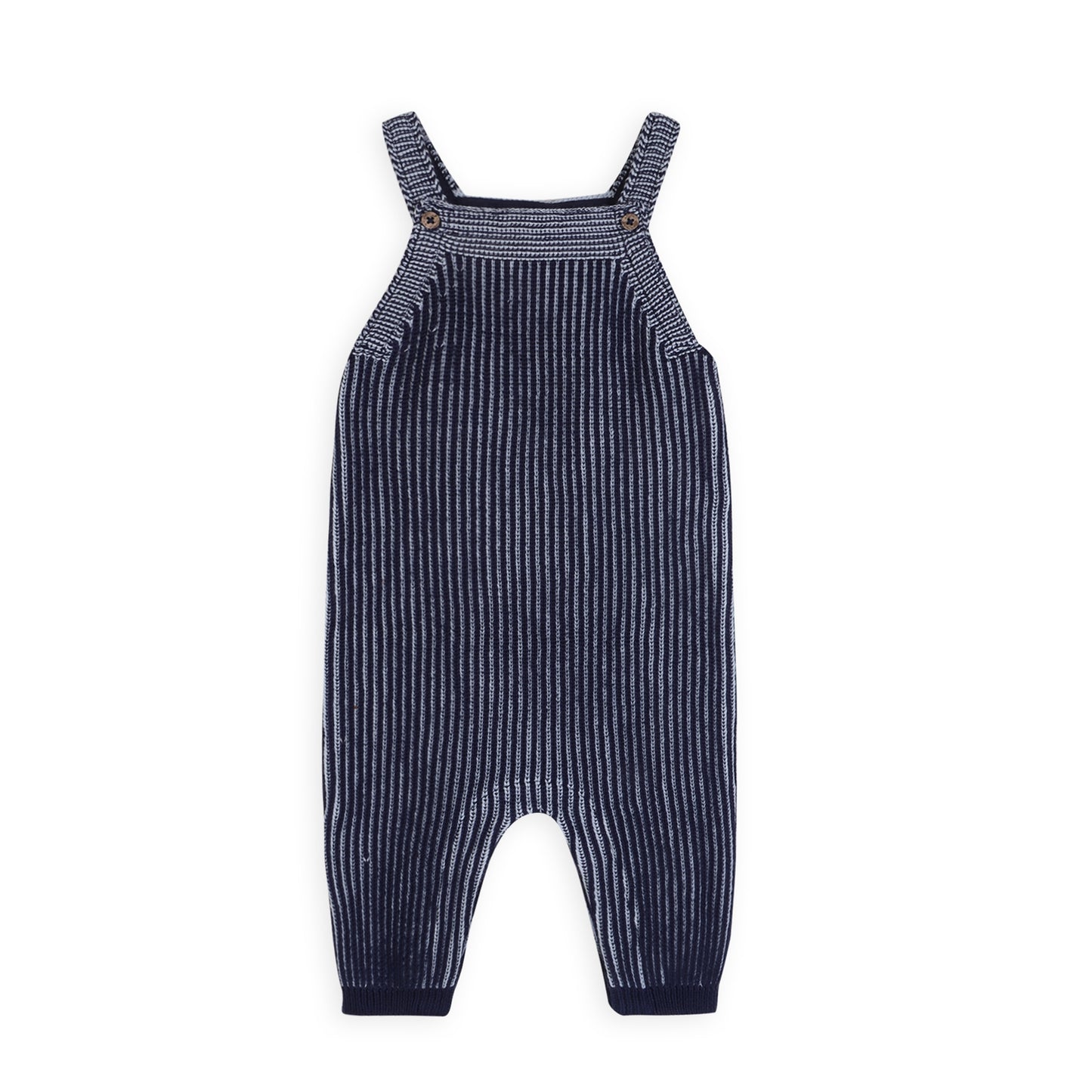 Denim Blue Rib Knit Baby Overall Set