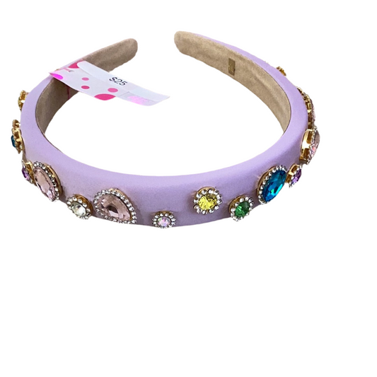 Purple Satin Thin Jewel Headband