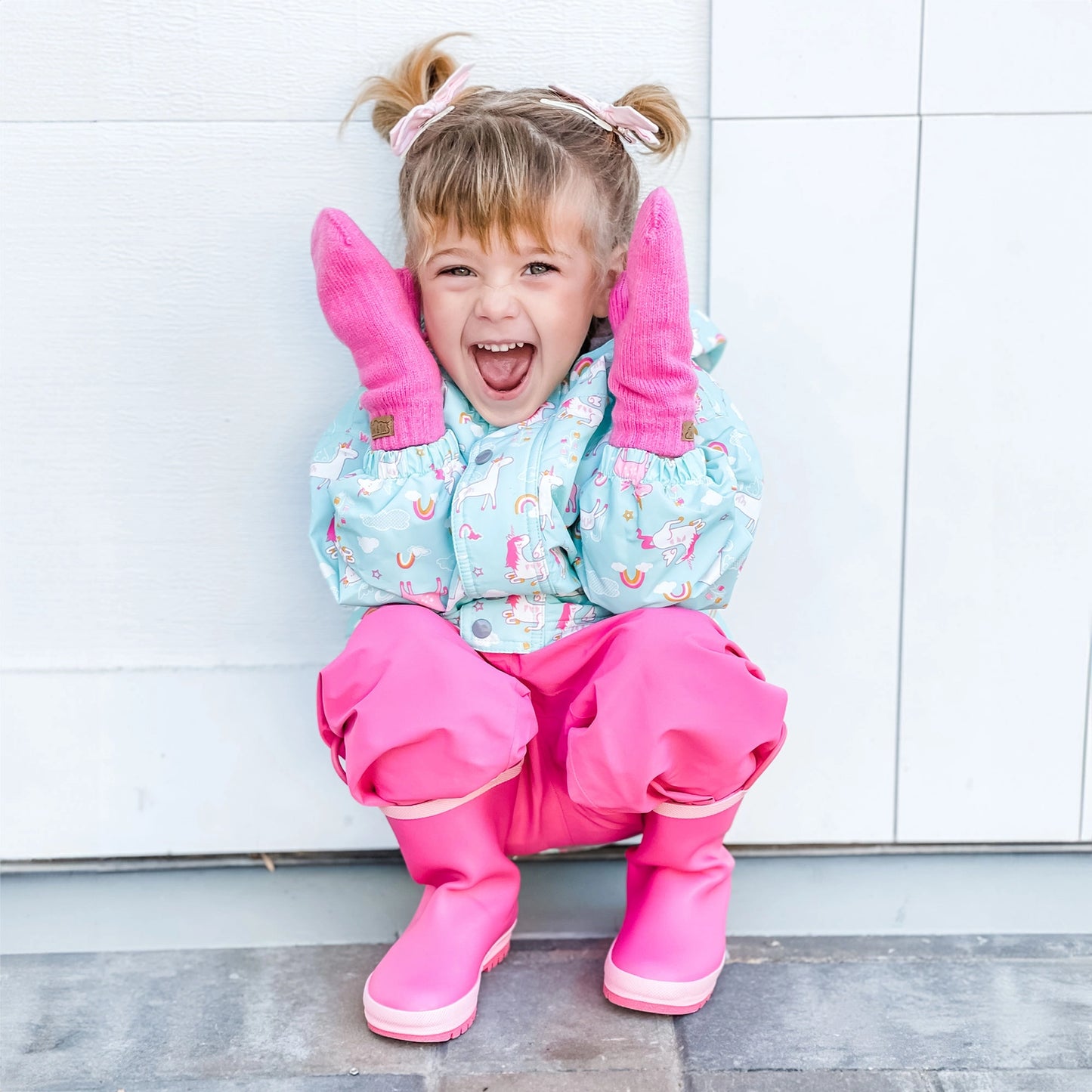 Watermelon Pink | Knit Mittens