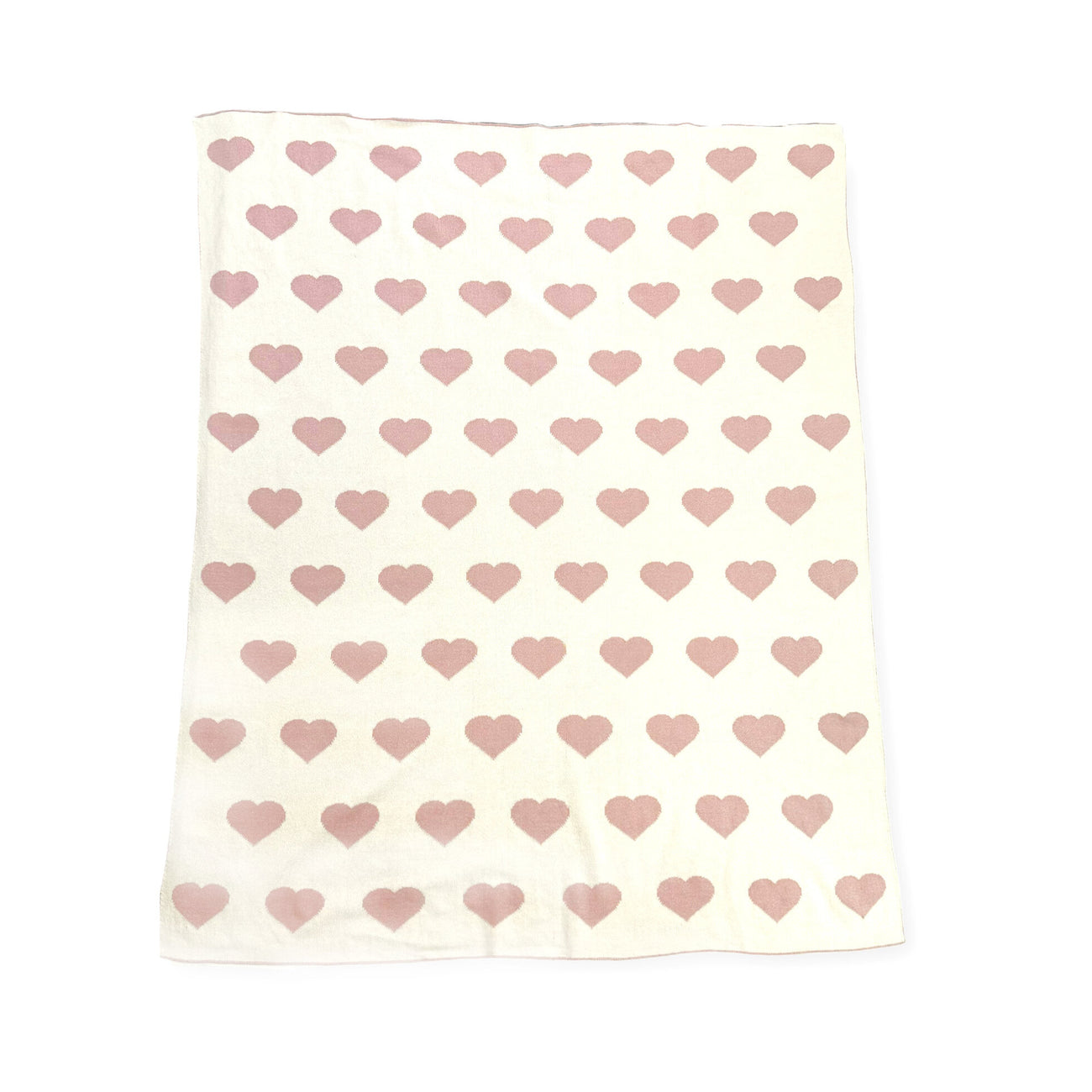 Knit Reversible Baby Blankets (Organic Cotton) - Hearts