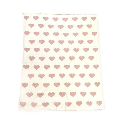Knit Reversible Baby Blankets (Organic Cotton) - Hearts