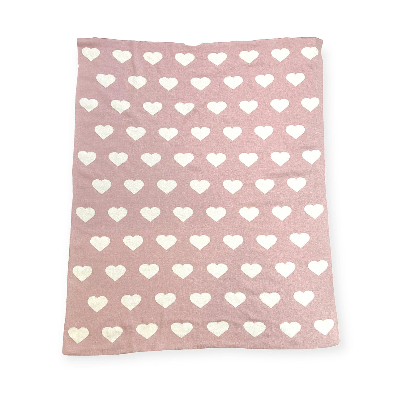 Knit Reversible Baby Blankets (Organic Cotton) - Hearts