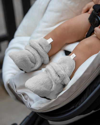 Plush Baby Bootie Slippers - Pearl