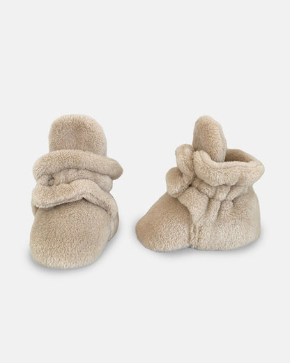 Plush Baby Bootie Slippers - Sand