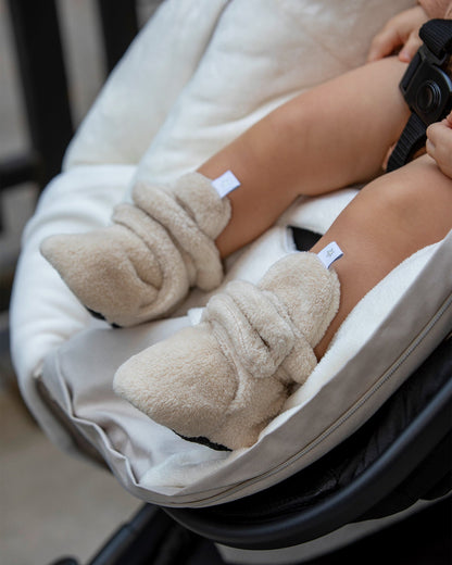 Plush Baby Bootie Slippers - Sand