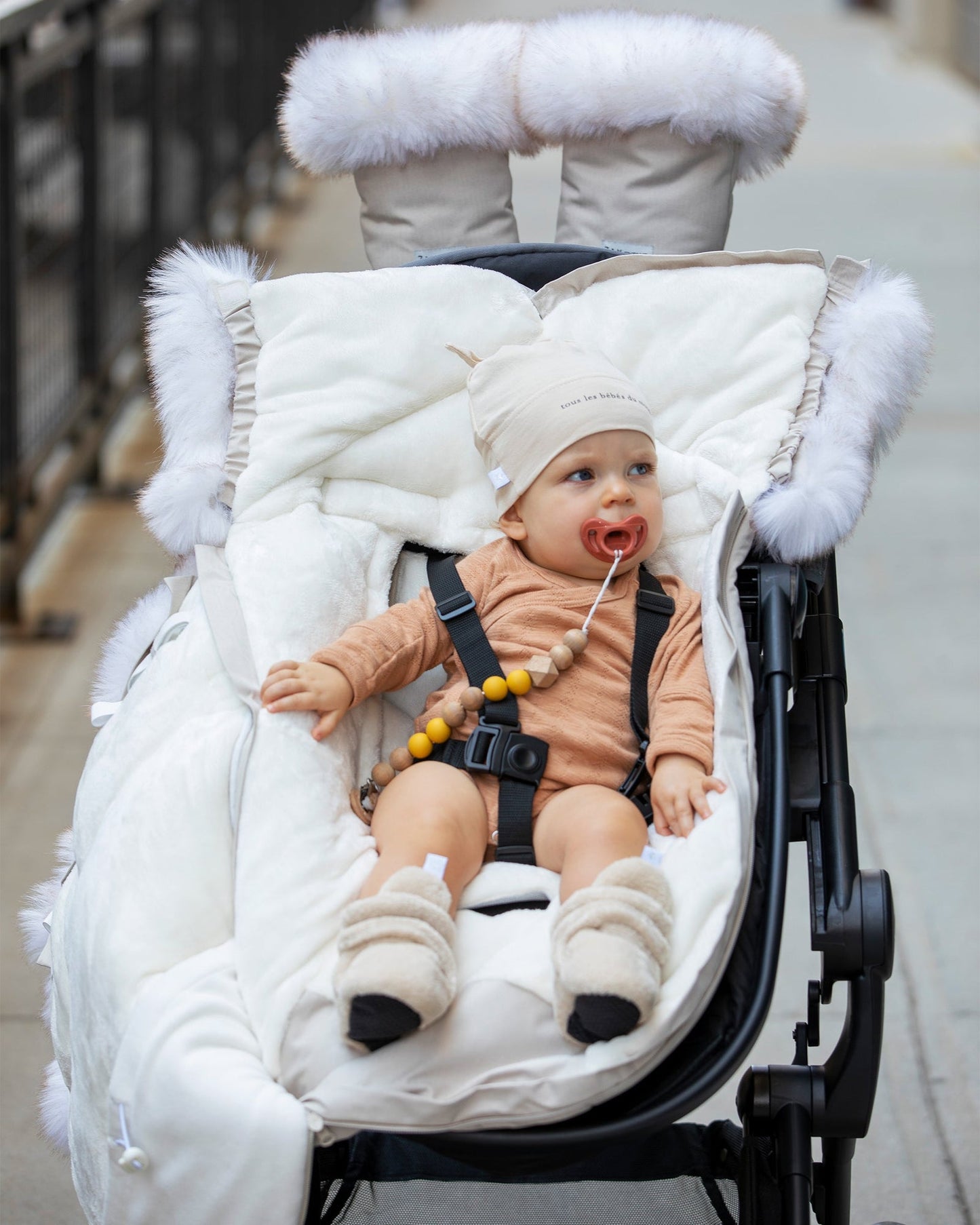 Plush Baby Bootie Slippers - Sand