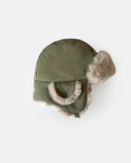The Chapka Hat Helsinki Woodland Greige Faux Fur