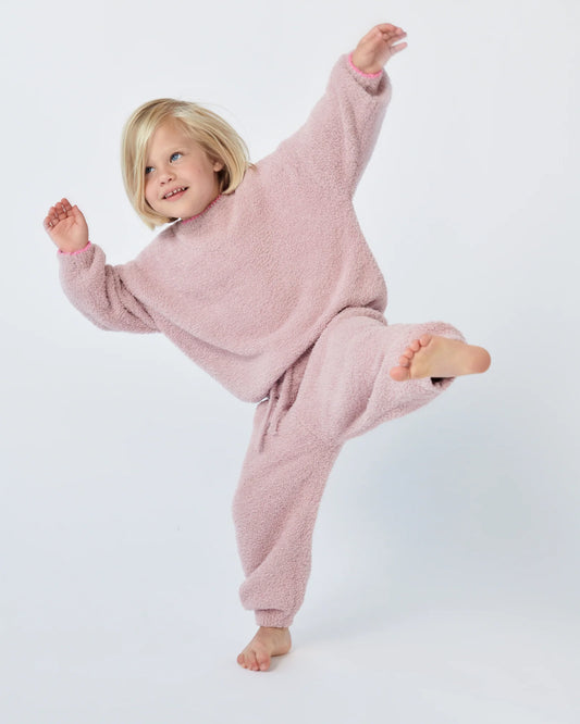 Fuzzy Boxy Lounge Pants Ash Rose