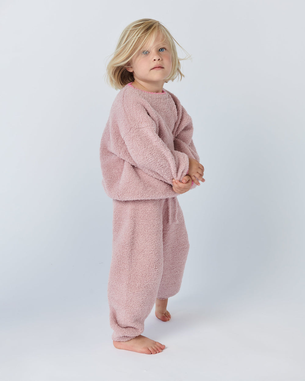 Fuzzy Boxy Lounge Pants - Ash Rose