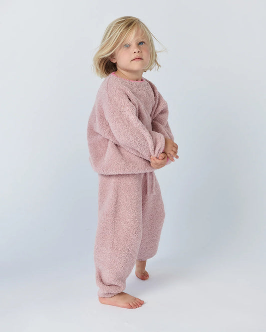 Fuzzy Boxy Lounge Pants Ash Rose