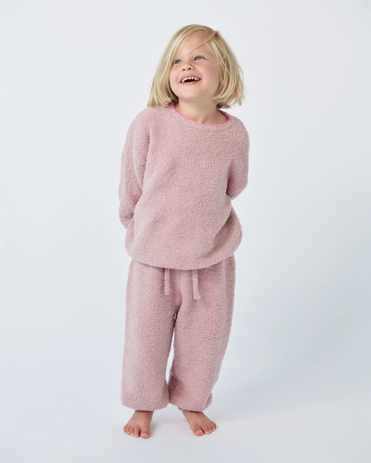 Fuzzy Boxy Lounge Pants Ash Rose