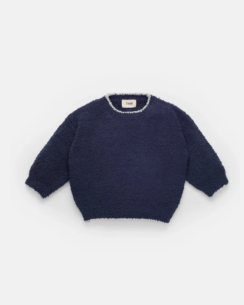 Fuzzy Boxy Sweater Navy