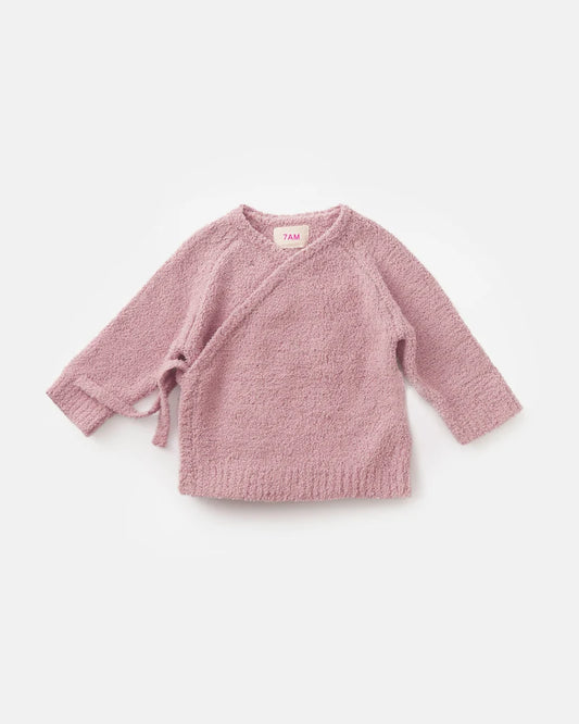 Fuzzy Wrap Top Ash Rose