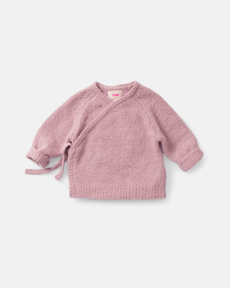 Fuzzy Wrap Top Ash Rose