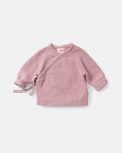 Fuzzy Wrap Top Ash Rose