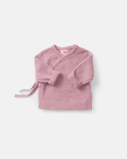 Fuzzy Wrap Top Ash Rose