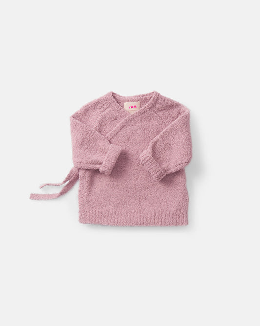 Fuzzy Wrap Top Ash Rose