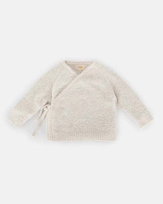 Fuzzy Wrap Top Ecru