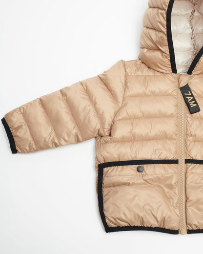 Roll Me Puffer - Tan Ecru