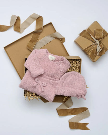 Fuzzy Infant Set Ash Rose