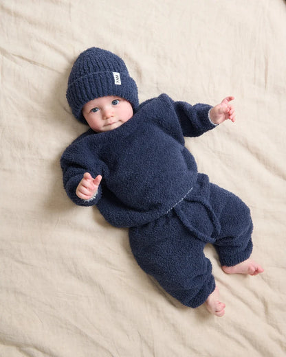 Fuzzy Ribbed Beanie Navy