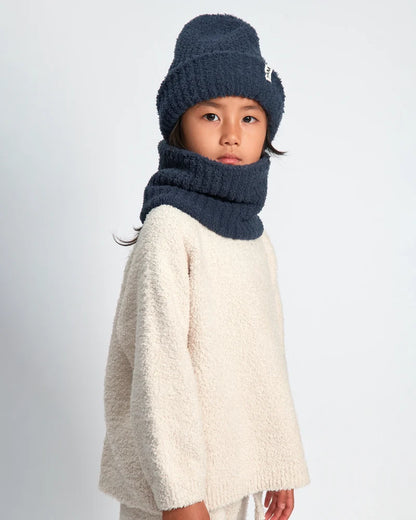 Fuzzy Ribbed Beanie Navy