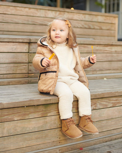 Roll Me Puffer - Tan Ecru